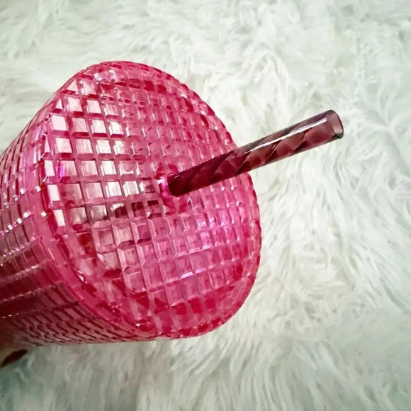 STARBUCKS | Cold Cup Tumbler Cup Straw Venti Summer Ombré Pink Navy Blue | 24 oz - Picture 5 of 7